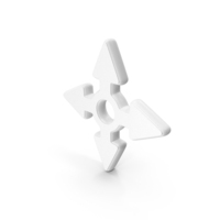 White Four Arrows Symbol PNG & PSD Images