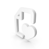 White Heart File Symbol PNG & PSD Images