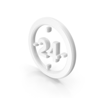 White 24 Hours Symbol PNG & PSD Images