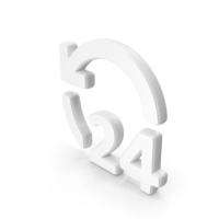 White 24 Hours Time Symbol PNG & PSD Images