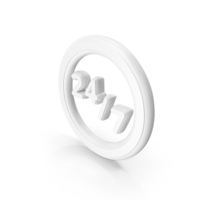 Open 24 by 7 Service Symbol White PNG & PSD Images