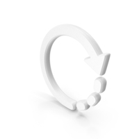 White Repeat Circular Arrow Symbol PNG & PSD Images