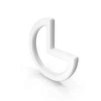 Three Quater Circle Symbol White PNG & PSD Images