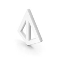 Triangular Pyramid Symbol White PNG & PSD Images