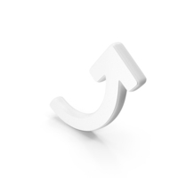 White Curved Up Arrow Symbol PNG & PSD Images