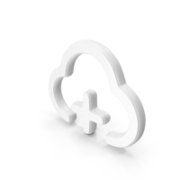 White Adding To Cloud Symbol PNG & PSD Images