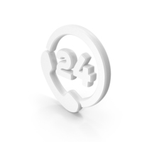 White 24 Hours Customer Support Symbol PNG & PSD Images