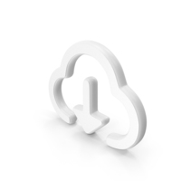 White Download From Cloud Symbol PNG & PSD Images
