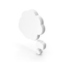 White Thinking Bubble Symbol PNG & PSD Images