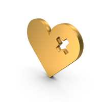 Heart Bandage Icon Gold PNG & PSD Images