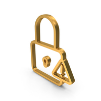 Lock Alert Icon Gold PNG & PSD Images