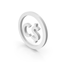 CANADIAN DOLLAR ICON WHITE PNG & PSD Images