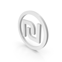 ISRAELI SHEKEL ICON WHITE PNG & PSD Images