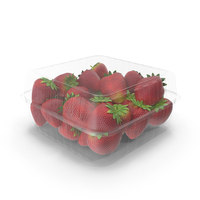Strawberries in Closed Plastic Transparent Food Container PNG & PSD Images