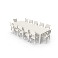 Dinning Table Set with 12 Seating Arrangement PNG & PSD Images
