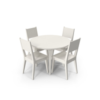 Round  Table Set with 4 Seating Arrangement PNG & PSD Images