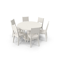 Round Table Set with 6 Seating Arrangement PNG & PSD Images