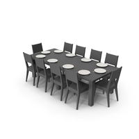 Table Set for 10 Persons with Flatware PNG & PSD Images