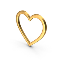 Heart Symbol Gold PNG & PSD Images