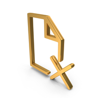 Gold File Delete Icon PNG & PSD Images