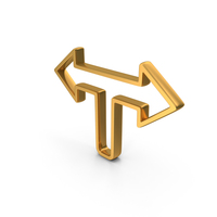 Out Line Left And Right Arrow Icon Gold PNG & PSD Images