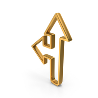 Out Line Left And Straight Arrow Icon Gold PNG & PSD Images