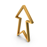 Out Line Up Arrow Icon Gold PNG & PSD Images