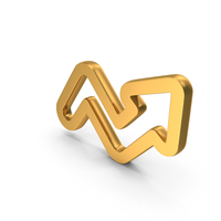 Out Line Zig Zag Up Arrow Icon Gold PNG & PSD Images