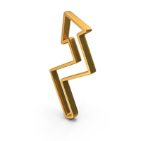 Out Line Zig Zag Up Arrow Icon Gold PNG & PSD Images