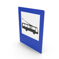Polish Sign Trolleybus Stop PNG & PSD Images