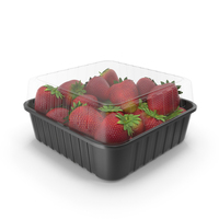 Strawberries in Plastic Food Container PNG & PSD Images