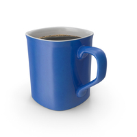 Coffee Mug Blue With Coffee PNG & PSD Images