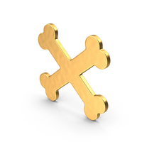 Gold Crossed Bones Icon PNG & PSD Images
