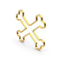 Gold Crossed Bones Icon PNG & PSD Images