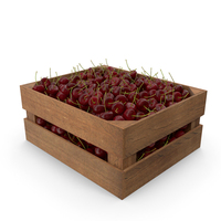 Cherries in Wooden Box PNG & PSD Images
