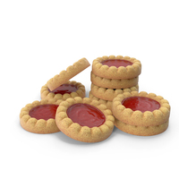 Sponge Cakes With Jam Heap PNG & PSD Images