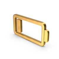 Gold One Bar Battery Symbol PNG & PSD Images