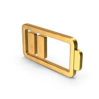 Gold Two Bars Battery Symbol PNG & PSD Images
