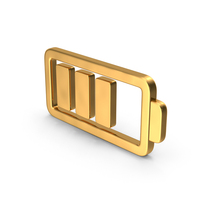 Gold Three Bars Battery Symbol PNG & PSD Images