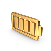 Gold Four Bars Battery Symbol PNG & PSD Images