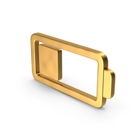 Gold Two Bars Battery Symbol PNG & PSD Images