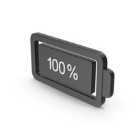 Black 100% Battery Symbol PNG & PSD Images