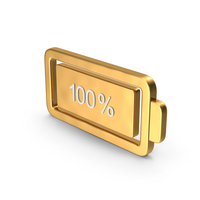 Gold 100% Battery Symbol PNG & PSD Images