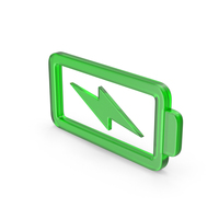 Green Glass Empty Battery Symbol PNG & PSD Images