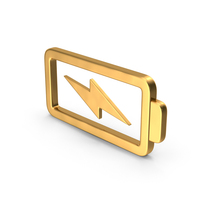 Gold Empty Battery Charging Symbol PNG & PSD Images