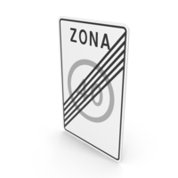 Lithuanian End Of Speed Limit Zone Sign PNG & PSD Images