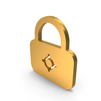 Cyber Security Lock Icon Gold PNG & PSD Images