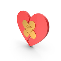 Gold & Red Heal Heart Icon PNG & PSD Images