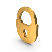 Padlock Security Icon Gold PNG & PSD Images
