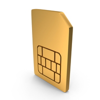 Sim Card Icon Gold PNG & PSD Images